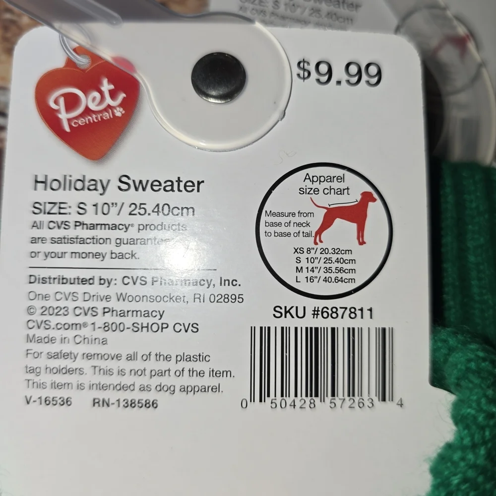 Festive Green and Orange Dog Sweater